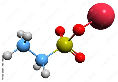 3D image of Sodium Ethanesulfonate skeletal formula - molecular ...