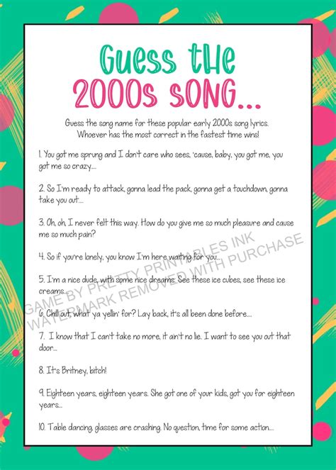 2000s Party Games Printable 00 S Party Game Bundle Y2K Etsy