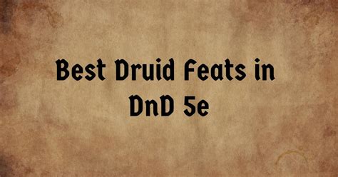 The Best Druid Feats: Two for Each Subclass