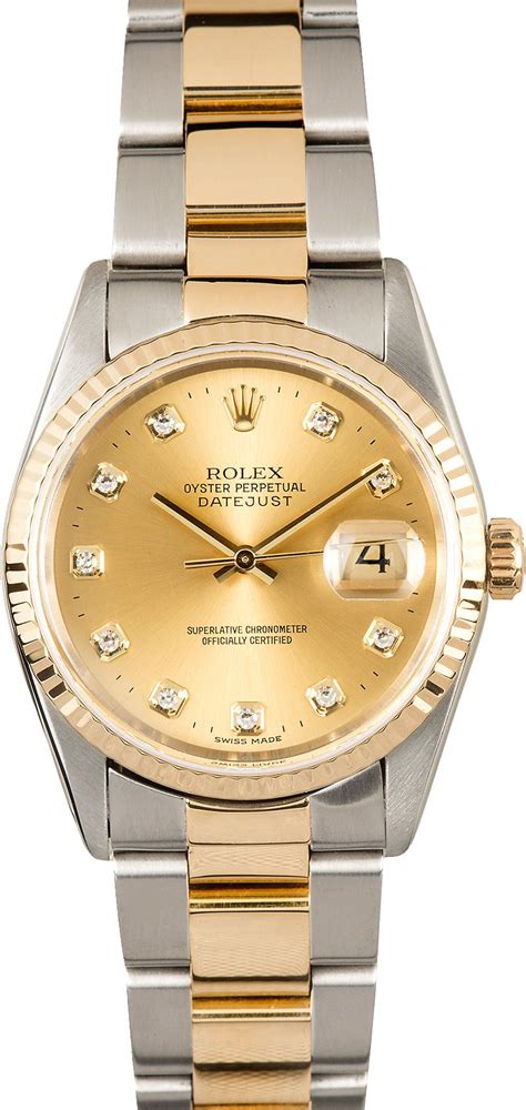 Rolex Datejust 16233 Diamond Dial Champagne