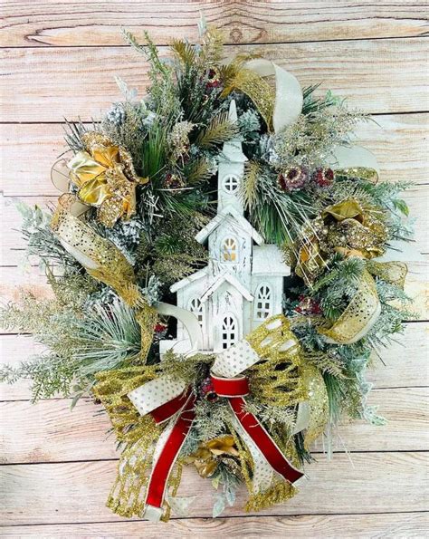 Winter Church Wreath Christmas Wreath Winter Evergreen Pine - Etsy | Christmas wreaths, Front ...