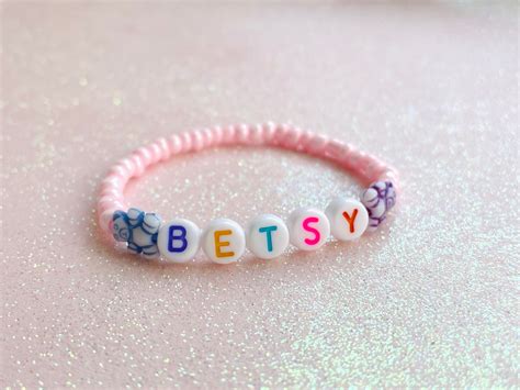 Bracelet De Nom Perl Pour Enfants Bracelet De Nom Perl Etsy