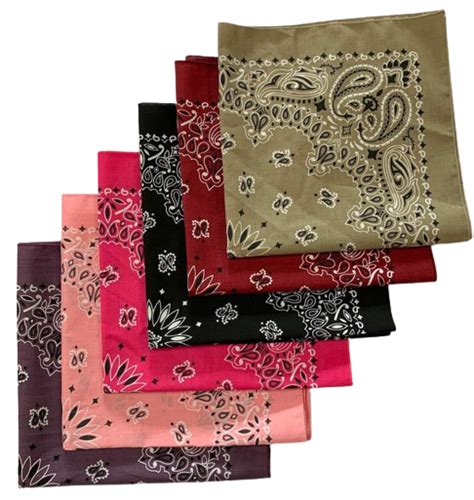 Paisley Bandanas USA Made 22 X 22 6 Pk Assortment As Shown