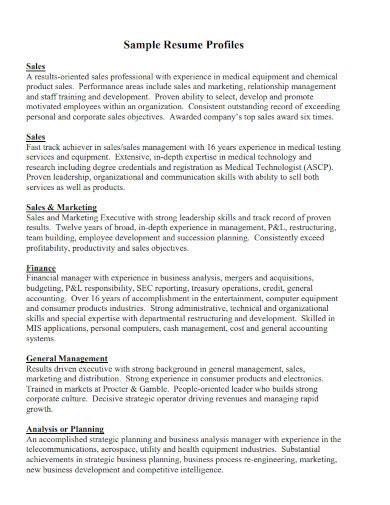 Resume Profile 10 Examples Format How To Write Pdf