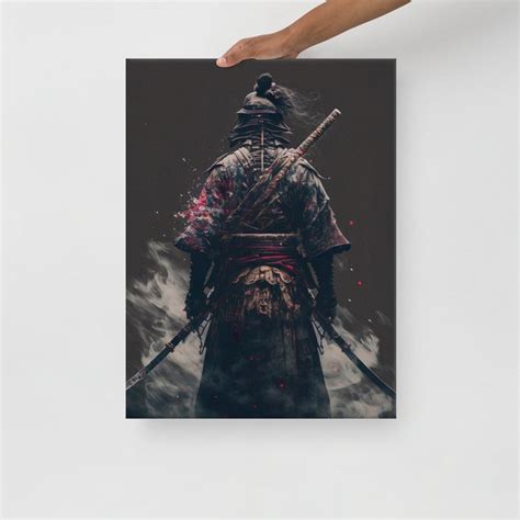 Samurai Japan Canvas Print Japanese Warrior Art Canvas Print Gift Idea