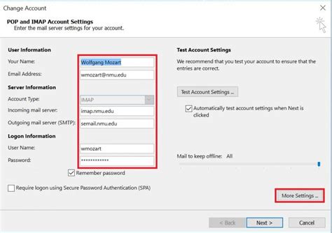 Office365 How To Enter Username Of Imap Account In Outlook 2016 Super User