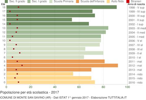 Popolazione Per Classi Di Et Scolastica Monte San Savino Ar