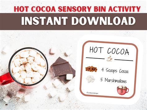 Hot Cocoa Recipe Cards Winter Sensory Bin Hot Chocolate Winter