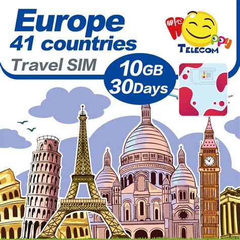 Happy Europe 41 Countries 30 Days 10GB Unlimited Data Travel Sim