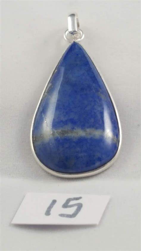 Natural Light Blue Lapis Lazuli Gemstone Pendants 925 Solid Sterling Silver T For Her