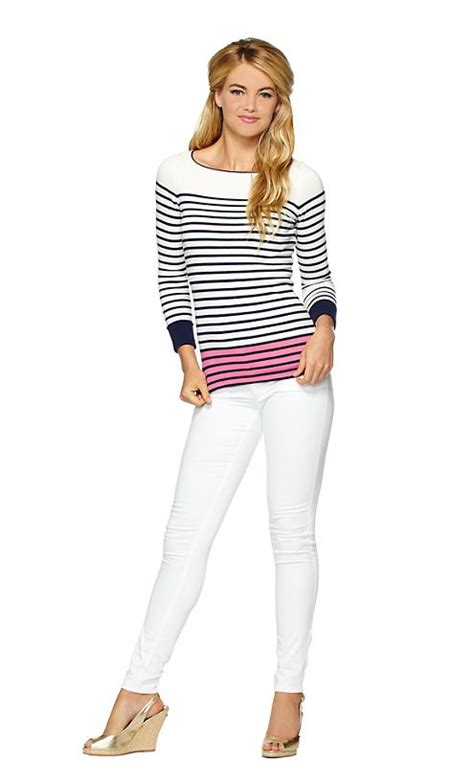 Maria Boatneck Striped Sweater Lilly Pulitzer Resort Wear For Women