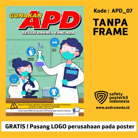 Jual Safety Poster Apd Chemical Bekerja Kimia Laboratorium Kota