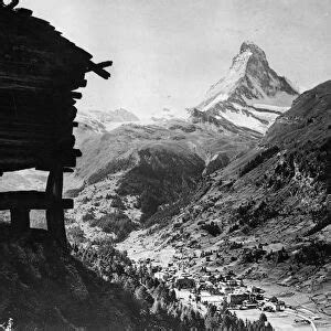 Mt Matterhorn Shrouded In Clouds Zermatt Valais