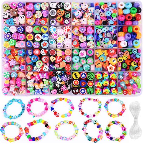 Buy Pcs Polymer Clay Beads Bracelet Making Kit Style Cute Fun