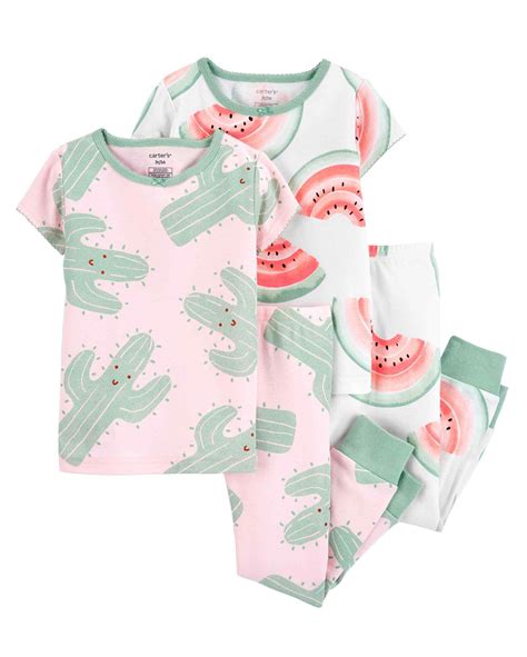 Riachuelo Pijama Longo Infantil Pe As Cactos E Melancia Rosa Carter S