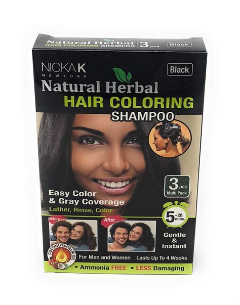 Nicka K Natural Herbal Hair Coloring Shampoo Black Brown