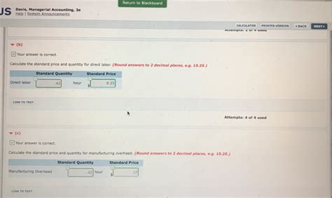 Solved Return To Blackboard Davis Managerial Accounting E Chegg