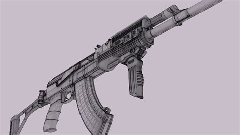 AK 47 Kalashnikov Tactical High Detailed 3D Model Max CGTrader