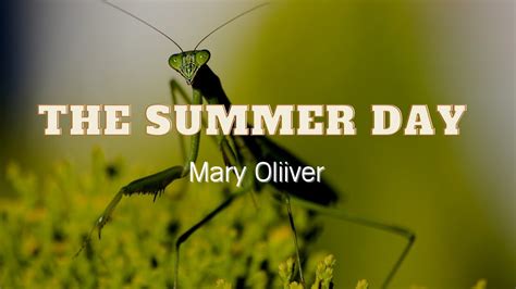 The Summer Day Mary Oliver Famous Poems Powerful Life Changing