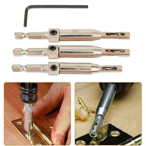 Hometool Pcs Self Centering Hinge Drill Bits Set Door Cabinet Pilot