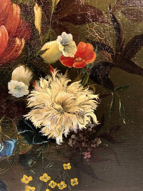 Proantic Ecole Française XIXe Huile Sur Toile Bouquet De Fleurs Daté