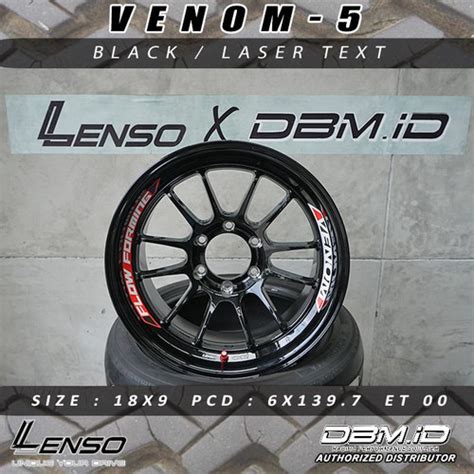 Promo Original Velg Lenso Venom 5 18x9 6x139 7 Et 00 Black Laser Text