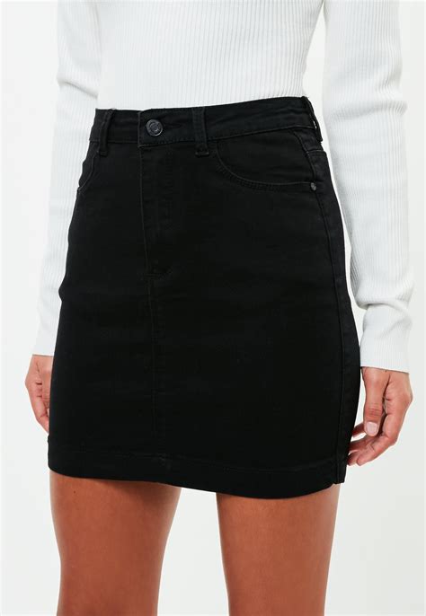 Denim Super Stretch Mini Skirt Black 16 Missguided Mini Skirts Skirts Black Denim Skirt