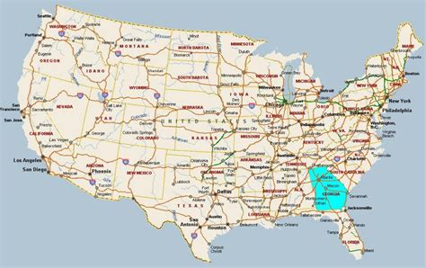 Georgia USA map - Map of Georgia USA (United States of America)