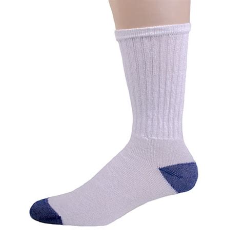 American Made Cotton Crew Socks 12 Pair 9 11 Whiteroyal Blue Heel And