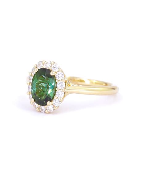 Bague Jamais Seule Vintage Tourmaline Verte Ct Or Jaune Mahiba Paris