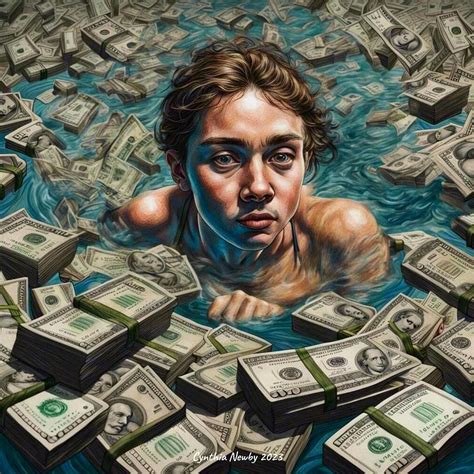 Swimming In Money Digital Art By Cindy S Creative Corner Fine Art America