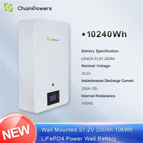 Chain Powers Wall Mounted V Ah Kwh Lifepo Power Wall