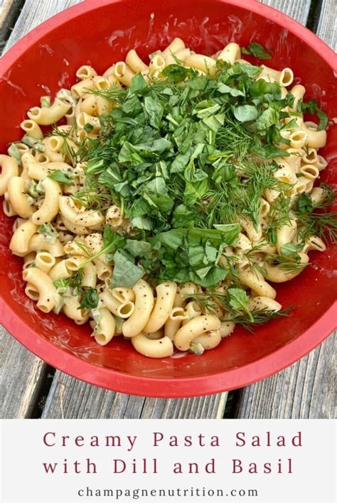 Creamy Macaroni Salad With Dill And Basil Chilled Dill Pasta Recipe