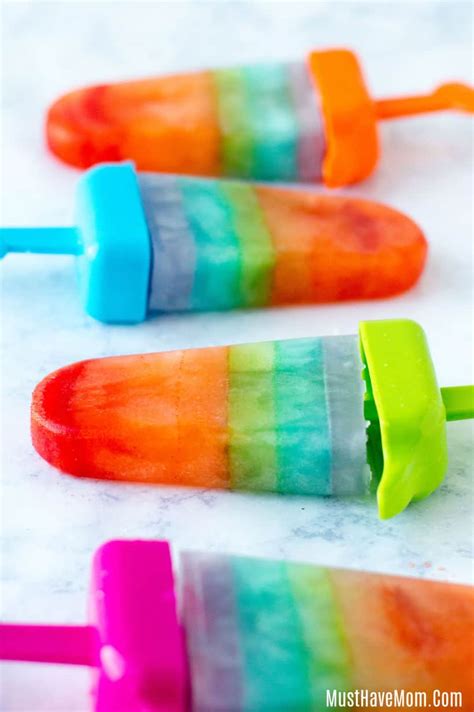 Make Homemade Popsicles Rainbow Jello Ice Pops Must Have Mom