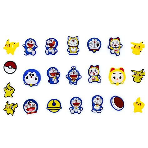 Ready Stock For Croc Jibz Pins Colorfully Cute Doraemon Pikachu Diy