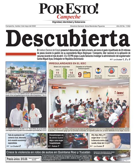 Portada Por Esto Campeche Martes De Mayo Del By Poresto Issuu