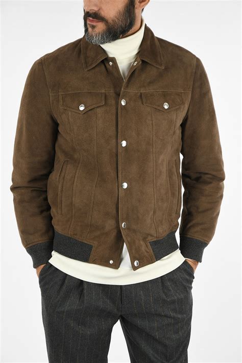 Brunello Cucinelli Suede Leather Biker Jacket men - Glamood Outlet