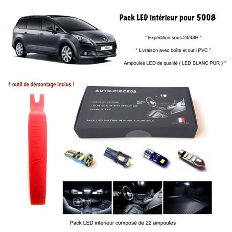 Pack Full Led Int Rieur Pour Peugeot Kit Ampoules Blanc Pur