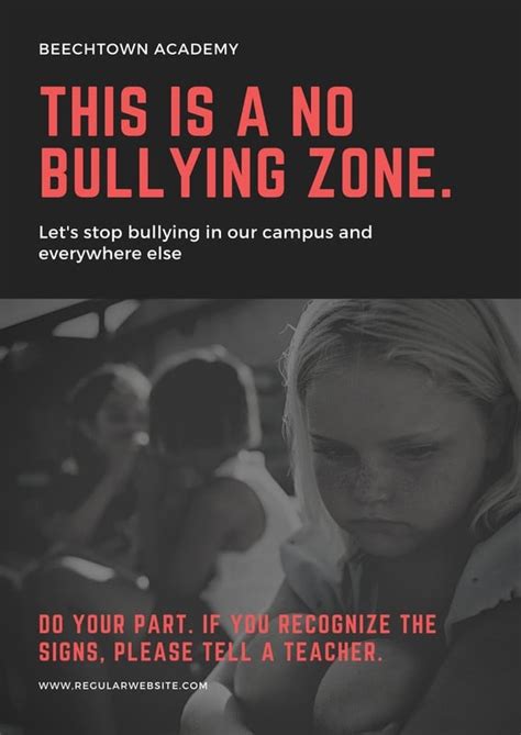 Free Printable Anti Bullying Campaign Poster Templates Canva