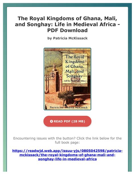 (FREE (PDF) The Royal Kingdoms of Ghana, Mali, and Songhay: Life in