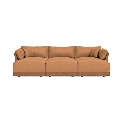 Modular Bondi Espresso Seater Daybed Sofa Sectional In Cheddar