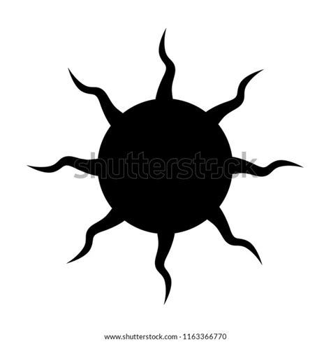 Black Sun Tattoo Design Flat Icon Stock Vector (Royalty Free ...