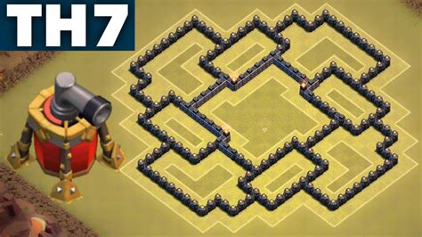 Best Undefeated 1 Town Hall 7 Th7 War Hybrid Base With Air Sweeper Anti Drag Clash Of