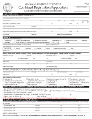 Fillable Online Alabama Department Of Revenue Combined Fax