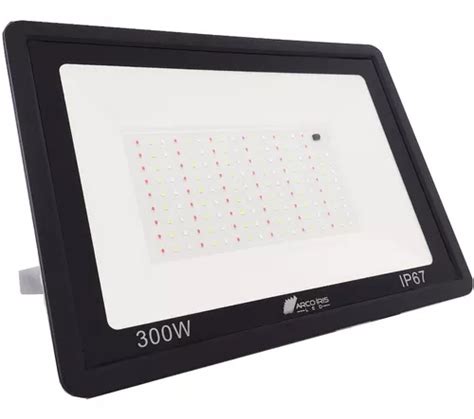 Foco Led Bivolt Rgb De Color De W Con Carcasa Negra Y Control De