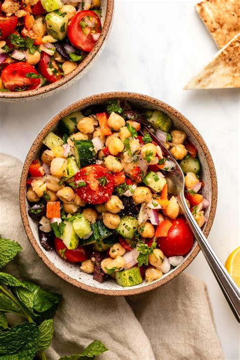 Mediterranean Chickpea Salad 10 Ingredients From My Bowl