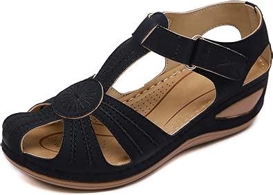 Amazon Shibever Women S Wedge Sandals Summer Closed Toe Sandal