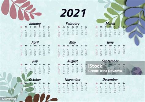 Creative Art Calendar 2021 12 Months Bright Design Flyer Brochure