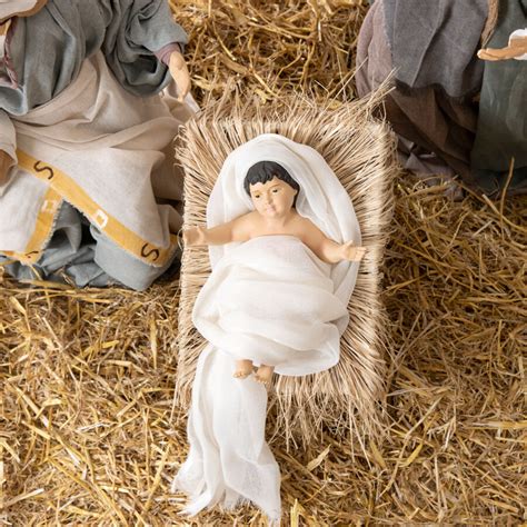 Les 3 grands santons peints à la main H78 cm de Mathilda Crèche et