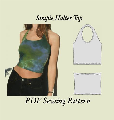 Simple Halter Top Sewing Pattern Size Eu Xs L Pdf Etsy Uk